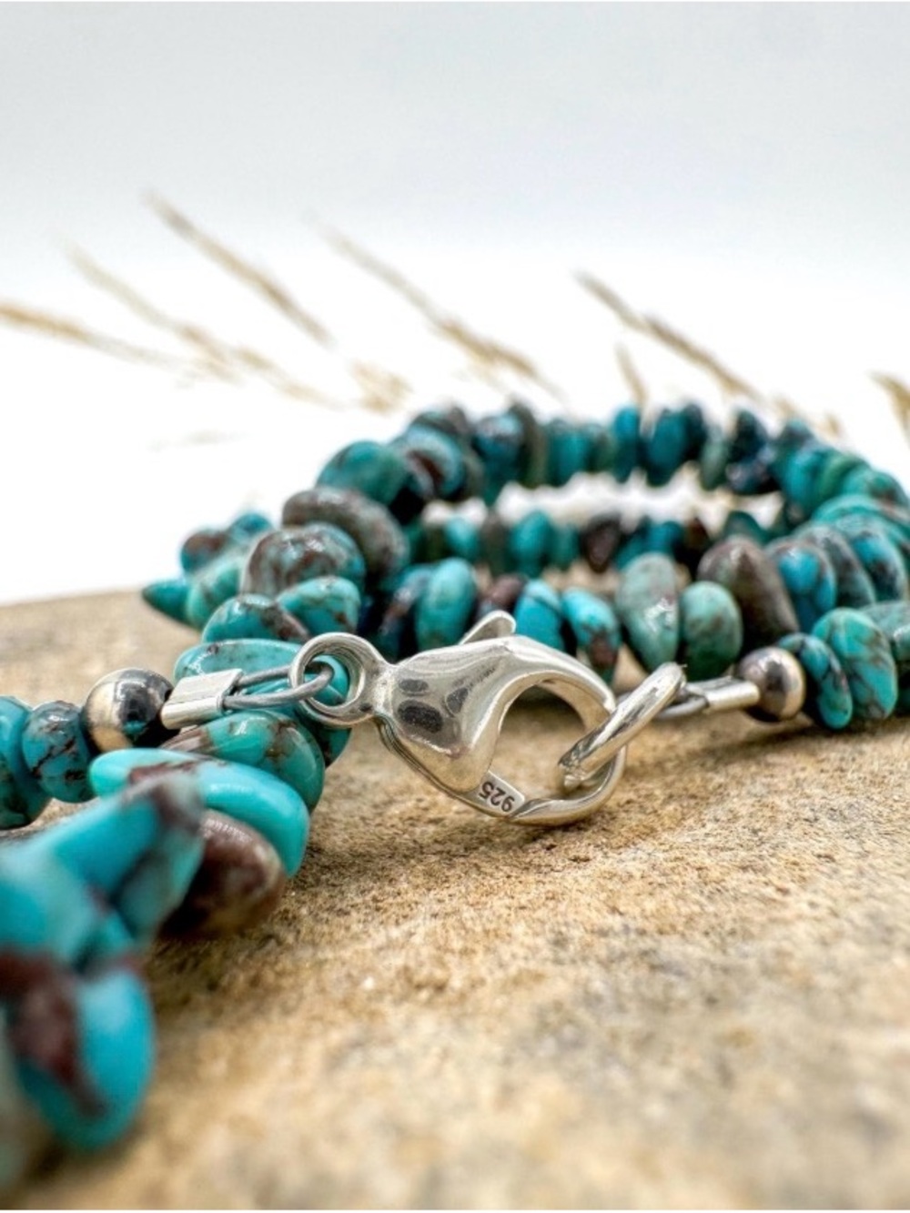 Native American Beaded Turquoise Necklace, 17 Inches, NEW. - Picture 4 of 4
